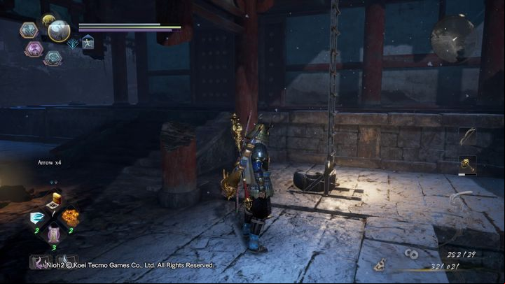 Cross the wooden bridge and go slightly to the right - you will find a ladder - NiOh 2: The Mausoleum of Evil walkthrough - Main missions - NiOh 2 Guide