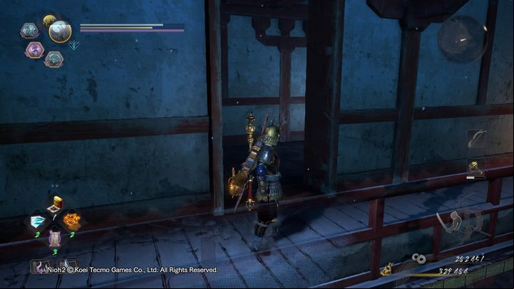 Inside the building, you will find a Sudama on the left, and a Scammpus on the right - NiOh 2: The Mausoleum of Evil walkthrough - Main missions - NiOh 2 Guide