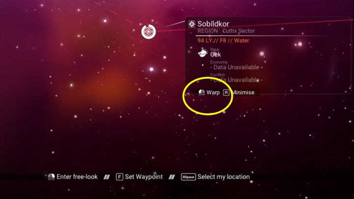 Thanks to the galaxy map, you will be able to move to nearby planetary systems, provided your ship is equipped with the appropriate technology and fuel - No Mans Sky: Galaxy - exploration, center, core, black hole, galaxy map - Exploration - No Mans Sky Game Guide