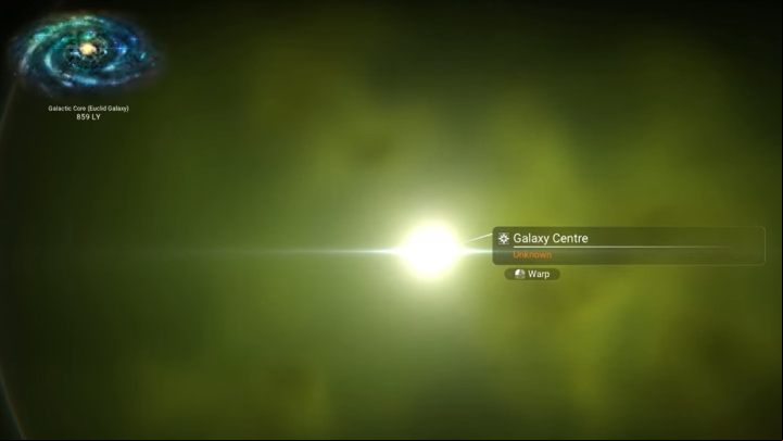 When you get near the center of the galaxy, you will be able to jump to its core - No Mans Sky: Galaxy - exploration, center, core, black hole, galaxy map - Exploration - No Mans Sky Game Guide