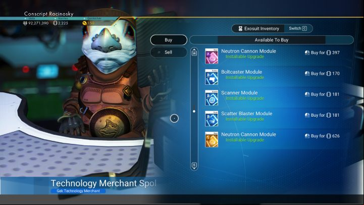 Upgrade modules can be installed in a free, corresponding, slot of the multi-tool, and doesnt require additional resources to build - No Mans Sky 2022: Multi-tool - types, technology modules, inventory slots - Upgrades - No Mans Sky Game Guide