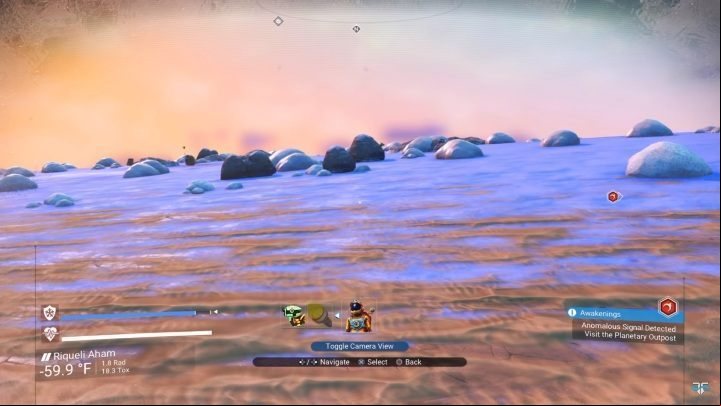This view allows you to have a broader view of the planets structures surrounding you - Whats new in No Mans Sky NEXT? - Basic information - No Mans Sky Game Guide