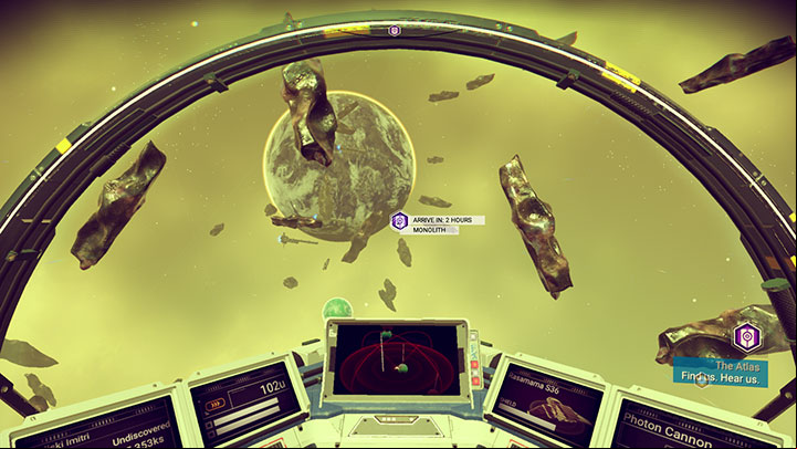 After the first interstellar journey that you take, your radar will receive a signal from Atlas, which takes you to the monolith - No Mans Sky: Atlas Path - basics - Atlas Path - No Mans Sky Game Guide