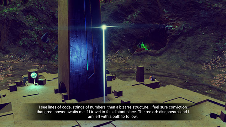 This monolith will not require you to solve any puzzles - No Mans Sky: Atlas Path - basics - Atlas Path - No Mans Sky Game Guide
