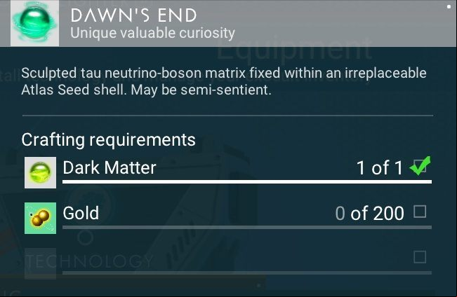 The fifth element of the path is Dawns End - No Mans Sky: Crafting, all items - Atlas Path - No Mans Sky Game Guide