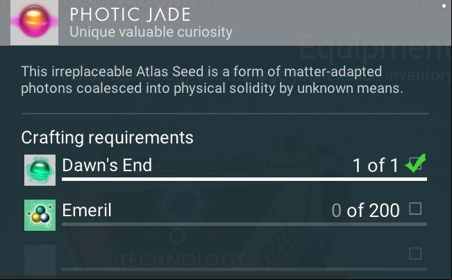 Photic Jade is the 6th element of the path, it cant be sold - No Mans Sky: Crafting, all items - Atlas Path - No Mans Sky Game Guide