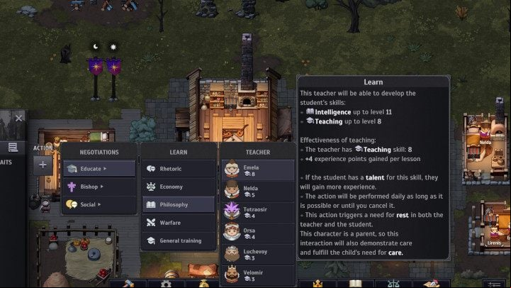 A much more dynamic activity leading to skill development is direct learning of skills from other characters - Norland: All skills - Basics - Norland Guide