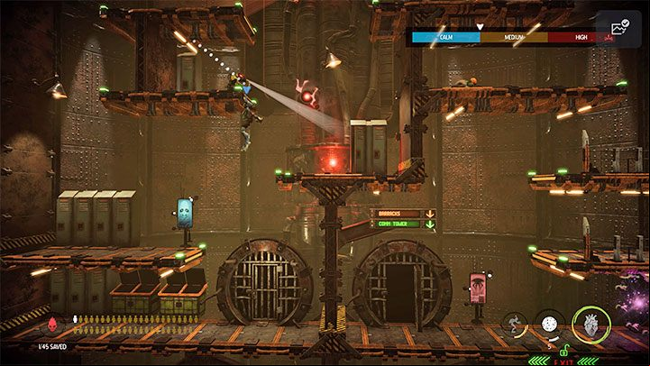 The Overlook Tower is a vertical construction - Oddworld Soulstorm: Sneak into the Overlook Tower, Slig Barracks - walkthrough - 9: Slig Barracks - Oddworld Soulstorm Guide
