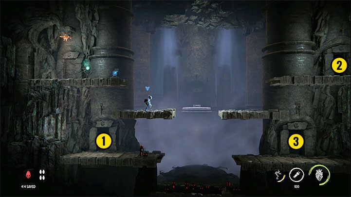 You will need to three Flame Trials - Oddworld Soulstorm: Finding Fragons Eye, The Sanctum - walkthrough - 12: The Sanctum - Oddworld Soulstorm Guide