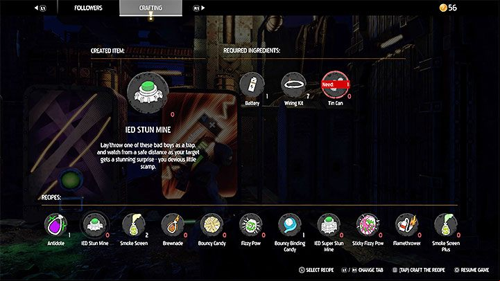 Required crafting components: Battery (rare material - can also be found in vending machines), Wiring Kit, Tin Can - Oddworld Soulstorm: Gadgets - full list - Basics - Oddworld Soulstorm Guide