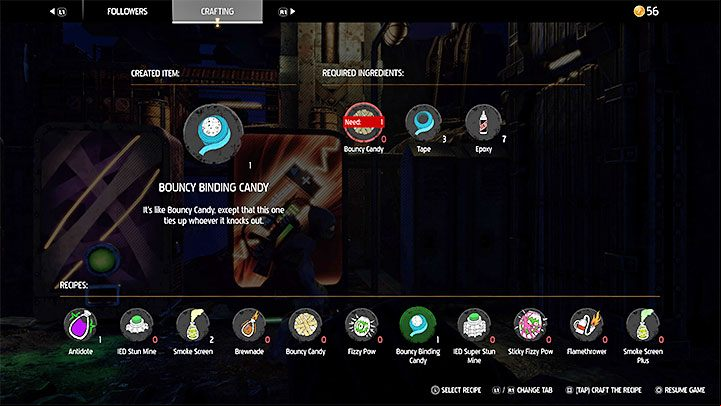 Required crafting components: Bouncy Candy, Tape, Epoxy (rare material) - Oddworld Soulstorm: Gadgets - full list - Basics - Oddworld Soulstorm Guide