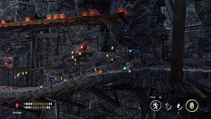 We go back down and go left - Oddworld Soulstorm: Crossing the valley again, Sorrow Valley - walkthrough - 5: Sorrow Valley - Oddworld Soulstorm Guide