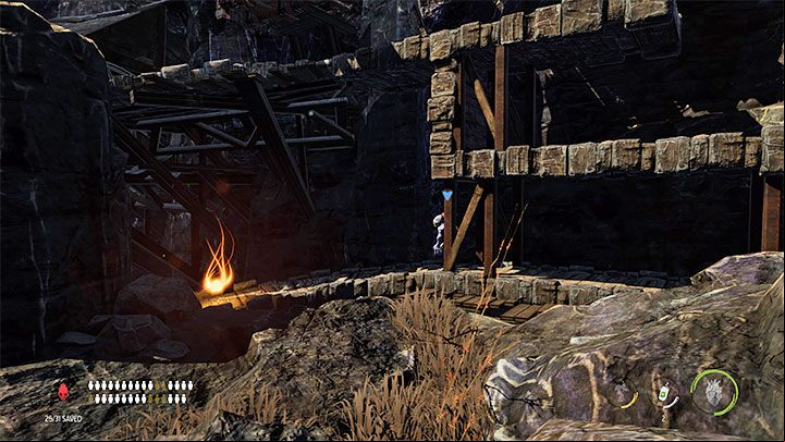 Then, head further to the right and climb down the long ladder - Oddworld Soulstorm: Disposing of the snipers, Sorrow Valley - walkthrough - 5: Sorrow Valley - Oddworld Soulstorm Guide