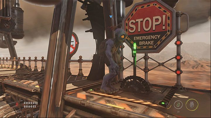 The rest of the stage is a formality - Oddworld Soulstorm: Slig Mama boss fight, The Hijack - walkthrough - 7: The Hijack - Oddworld Soulstorm Guide