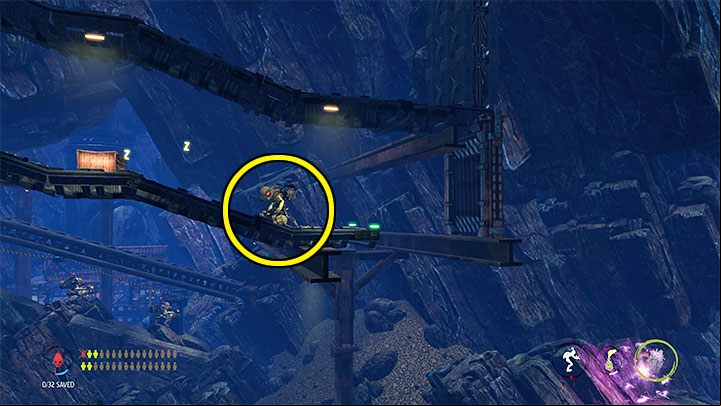 There are snipers in the next location – don't run to the right, or you will die - Oddworld Soulstorm: Bying security, Necrum - walkthrough - 10: Necrum - Oddworld Soulstorm Guide