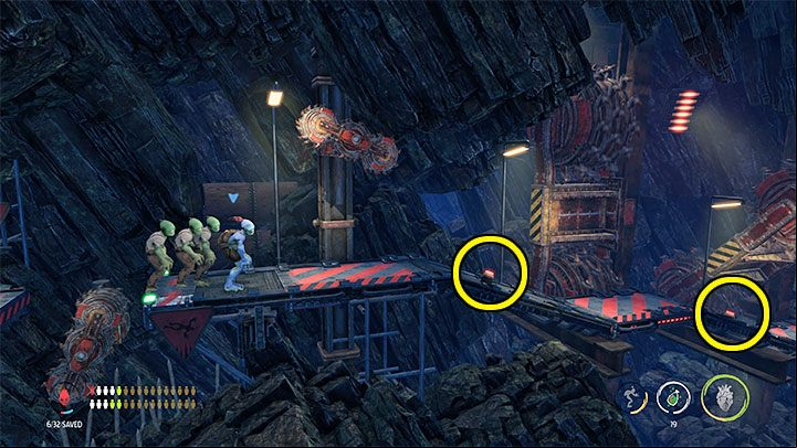 Stop Mudokons in the place presented in the picture - Oddworld Soulstorm: Bying security, Necrum - walkthrough - 10: Necrum - Oddworld Soulstorm Guide