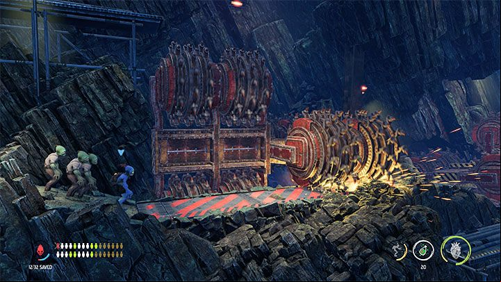 Later you will come across bigger traps - Oddworld Soulstorm: Bying security, Necrum - walkthrough - 10: Necrum - Oddworld Soulstorm Guide