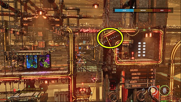 Return to the mobile platform and go back to the mission's main objective - Oddworld Soulstorm: Unlocking the platform in Workzone 1 - walkthrough - 14: Feeco Depot - Oddworld Soulstorm Guide