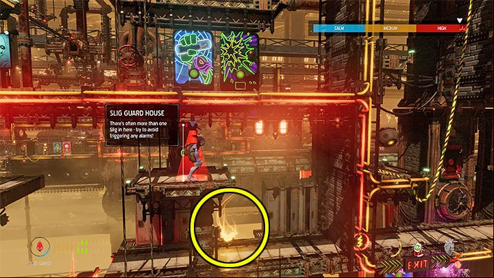 As you explore the lower levels of WorkZone 1, you'll find another Royal Jelly (pictured above) - Oddworld Soulstorm: Unlocking the platform in Workzone 1 - walkthrough - 14: Feeco Depot - Oddworld Soulstorm Guide
