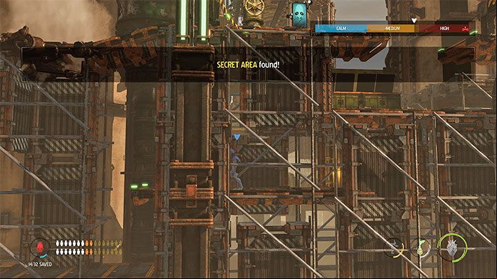 The secret area and the Royal Jelly collectible are under the working wheel from the main path - Oddworld Soulstorm: Stage 6 - all secrets, list - Oddworld Soulstorm Guide