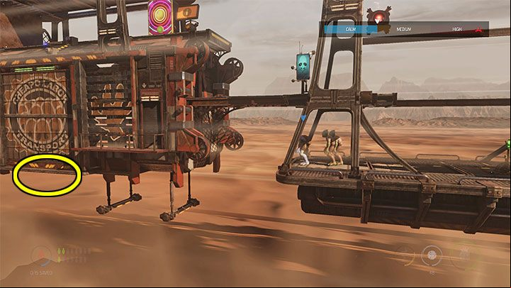 The secret can be found soon after reaching the open wagon with the Slig - Oddworld Soulstorm: Stage 7 - all secrets, list - Oddworld Soulstorm Guide