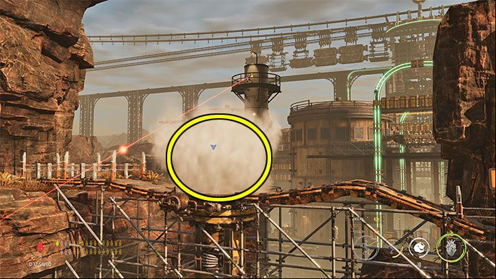During this mission, you must regularly rely on Steam Zones to avoid being detected by the enemies - Oddworld Soulstorm: Infiltrating the station, Phat Station - walkthrough - 6: Phat Station - Oddworld Soulstorm Guide