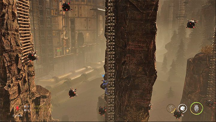 For the first time, we will be forced to avoid levitating mines - Oddworld Soulstorm: Infiltrating the station, Phat Station - walkthrough - 6: Phat Station - Oddworld Soulstorm Guide