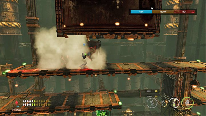 Near the entrance of Tank Row 3D, you will meet 3 Mudokons, and you can give them a command to follow Abe - Oddworld Soulstorm: Crossing the Tank Row 3D, Phat Station - walkthrough - 6: Phat Station - Oddworld Soulstorm Guide