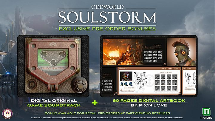 If you decide to buy the box version of Oddworld Soulstorm in advance, then you can count on additional gifts reserved for people who have chosen to pre-order - Oddworld Soulstorm: Game versions - Annex - Oddworld Soulstorm game guide