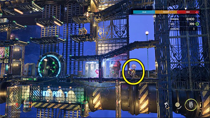 We fight until the Mudokons escape from this location - Oddworld Soulstorm: Holding Pen 10-6, Escape - guide - 13: Escape - Oddworld Soulstorm Guide