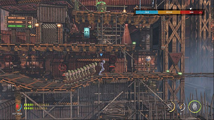 Platinum badge requirements: Save 25 Mudokons - Oddworld Soulstorm: Badges (challenges), the Yards - list, walkthrough - 15: The Yards - Oddworld Soulstorm Guide
