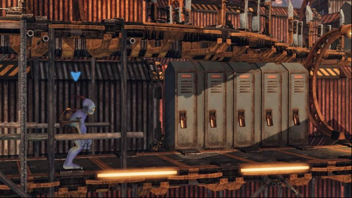 Platinum badge requirements: Search 50 lockers - Oddworld Soulstorm: Badges (challenges), the Yards - list, walkthrough - 15: The Yards - Oddworld Soulstorm Guide