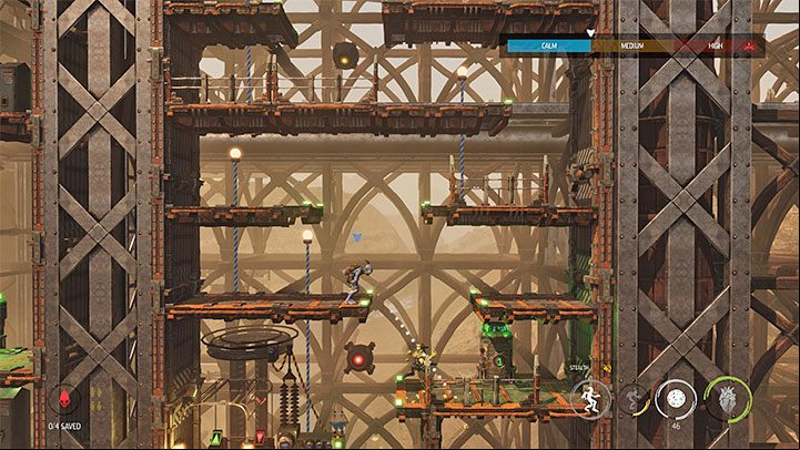 Platinum badge requirements: Hit a Slig 35 times with Rock Candy - Oddworld Soulstorm: Badges (challenges), Reunion at the Old Trellis - list - 8: Reunion at the Old Trellis - Oddworld Soulstorm Guide