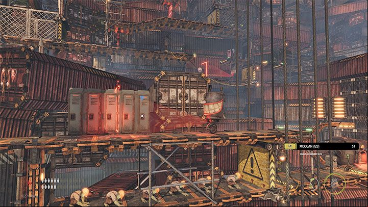 You can now return to the Mudokons that stayed behind - Oddworld Soulstorm: Crossing The Gantry Channel, The Yards - walkthrough - 15: The Yards - Oddworld Soulstorm Guide
