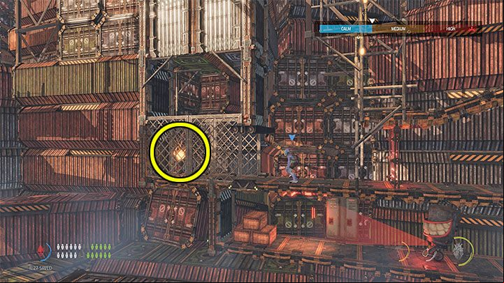 If you want, you can get rid of the monsters that were chasing you and e - Oddworld Soulstorm: Crossing The Gantry Channel, The Yards - walkthrough - 15: The Yards - Oddworld Soulstorm Guide