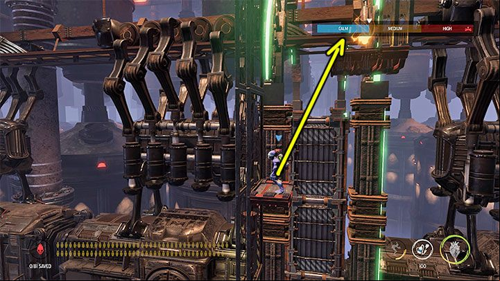 Right after the gate opens, stay at the checkpoint - Oddworld Soulstorm: Opening the 1st and the 2nd gate, Brewery - walkthrough - 16: Brewery - Oddworld Soulstorm Guide
