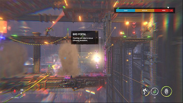 Pulling the lower lever unlocks the left ageway - Oddworld Soulstorm: Opening the 1st and the 2nd gate, Brewery - walkthrough - 16: Brewery - Oddworld Soulstorm Guide