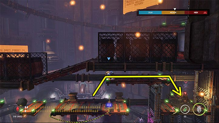 We stay on the upper balcony - Oddworld Soulstorm: Opening the 1st and the 2nd gate, Brewery - walkthrough - 16: Brewery - Oddworld Soulstorm Guide