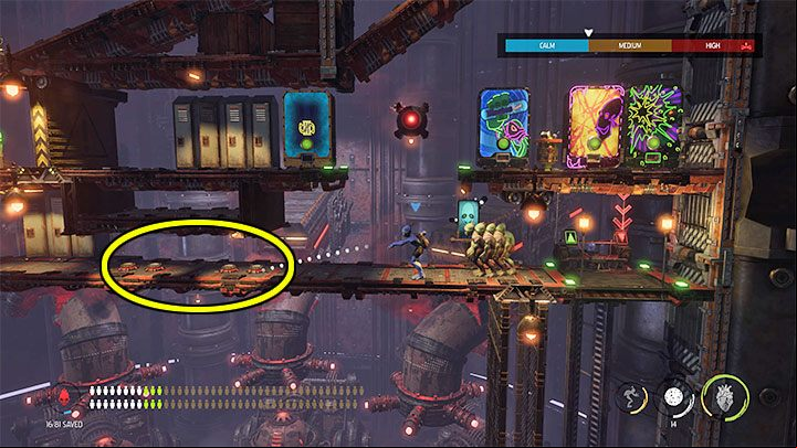 After reaching the higher level, leave the Mudokons behind - Oddworld Soulstorm: Opening the 1st and the 2nd gate, Brewery - walkthrough - 16: Brewery - Oddworld Soulstorm Guide