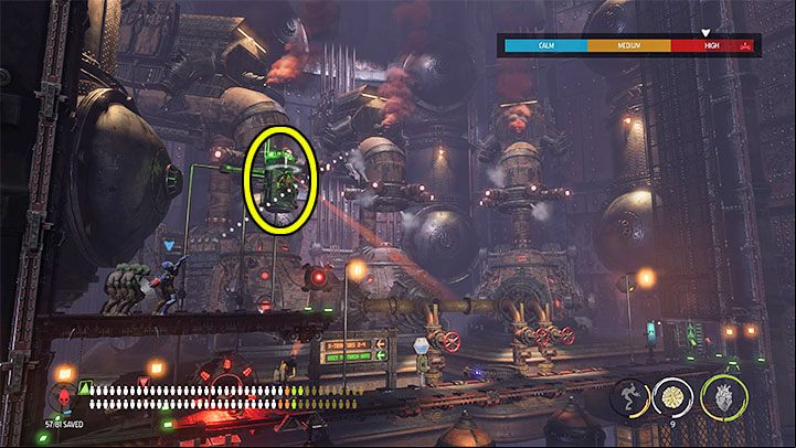 Squeeze through the tunnel and reach the area where more opponents await - Oddworld Soulstorm: opening the last Gate, Brewery - walkthrough - 16: Brewery - Oddworld Soulstorm Guide
