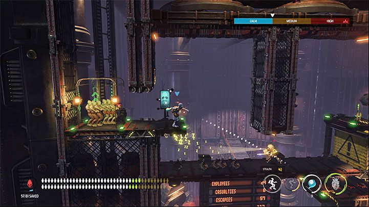After taking the elevator down, order the Mudokons to stay back - Oddworld Soulstorm: opening the last Gate, Brewery - walkthrough - 16: Brewery - Oddworld Soulstorm Guide