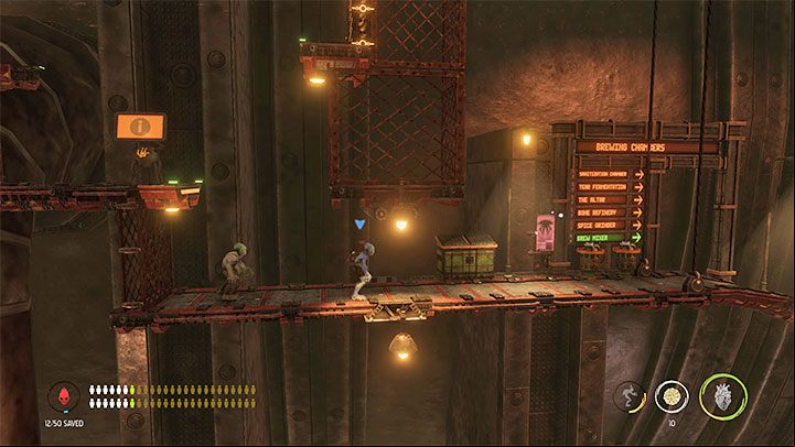 Go right with the Mudokons and go round the working machines carefully - Oddworld Soulstorm: Activating 5 Brewing Chambers - walkthrough - 17: Eye of the Storm - Final - Oddworld Soulstorm Guide