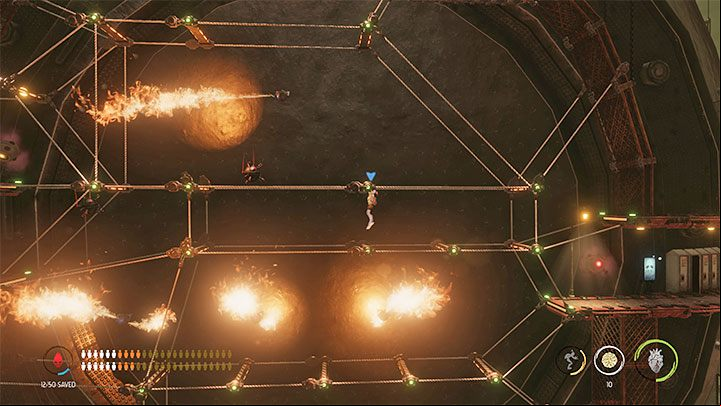Your climb will also be disturbed by flying mines - Oddworld Soulstorm: Activating 5 Brewing Chambers - walkthrough - 17: Eye of the Storm - Final - Oddworld Soulstorm Guide