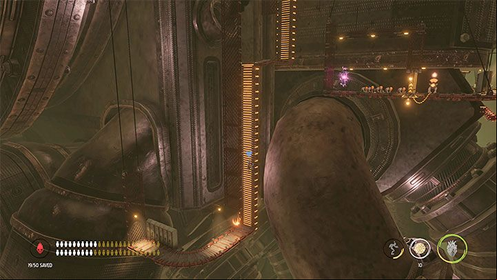 You will meet a group of Sligs along the way, and this is a good spot to do what is required for the Slig Apprehender and Brewnade badges - Oddworld Soulstorm: Activating 5 Brewing Chambers - walkthrough - 17: Eye of the Storm - Final - Oddworld Soulstorm Guide