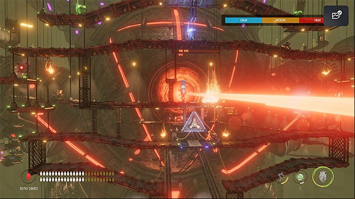 Soon, you will reach The Eye, where a big red eye will appear - Oddworld Soulstorm: Activating 5 Brewing Chambers - walkthrough - 17: Eye of the Storm - Final - Oddworld Soulstorm Guide