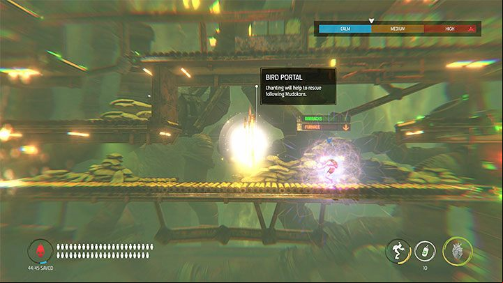 Go with Mudokons to the lower level, i - Oddworld Soulstorm: Comms Tower, Slig Barracks - walkthrough - 9: Slig Barracks - Oddworld Soulstorm Guide
