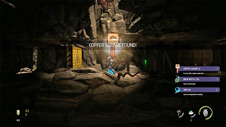 The important information is that the defeated slig will leave behind a copper key - copper Square key - Oddworld Soulstorm: Freeing pinned-down Mudokons, The Ruins - walkthrough - 2: The Ruins - Oddworld Soulstorm Guide