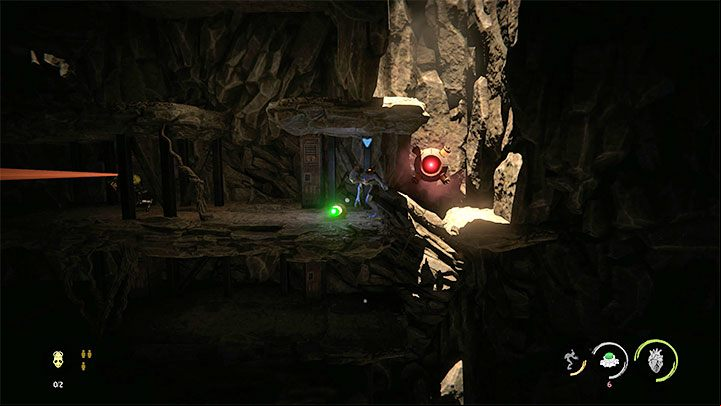 Scout the area and pull the lever so you can go left - Oddworld Soulstorm: Freeing pinned-down Mudokons, The Ruins - walkthrough - 2: The Ruins - Oddworld Soulstorm Guide