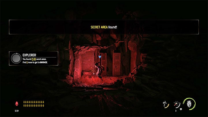 After reaching the new Story Stone, we can, as suggested by the game, test the use of chanting and Chi Orb to "scan" and illuminate dark locations - Oddworld Soulstorm: Collecting antidote ingredients, the Funicular - walkthrough - 4: The Funicular - Oddworld Soulstorm Guide