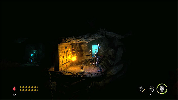 Further down the mine, we also need to use stealth to avoid sleeping monsters - Oddworld Soulstorm: Collecting antidote ingredients, the Funicular - walkthrough - 4: The Funicular - Oddworld Soulstorm Guide